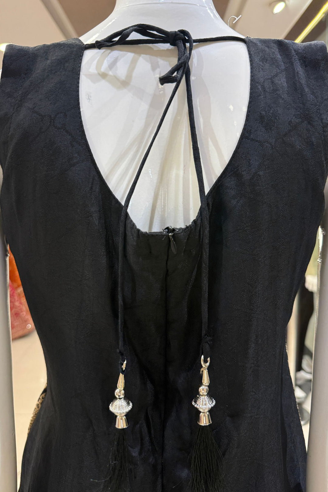 Black Banaras work Straight Cut Salwar Suit