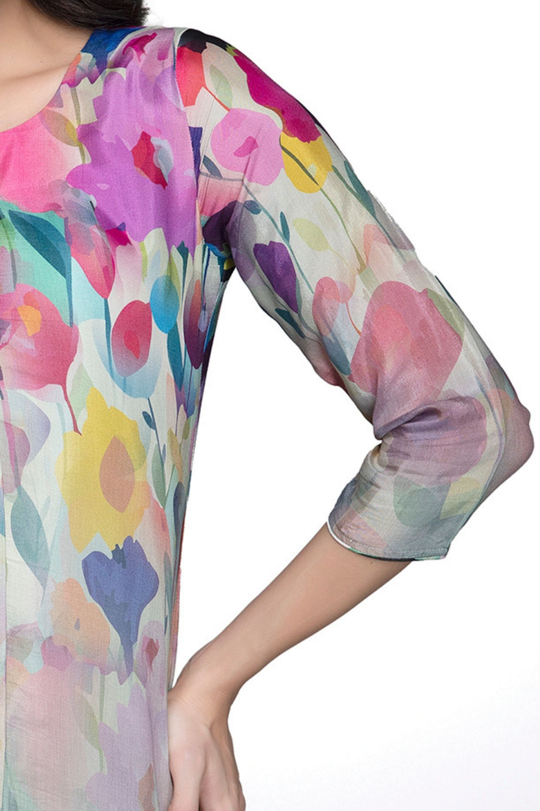 Multicolor Digital Print Short Kurti