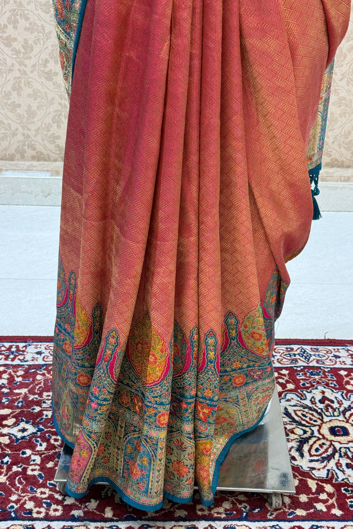 Rani Pink Banaras work Saree