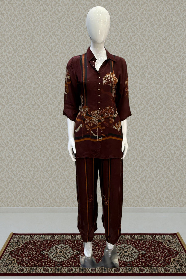 Brown Digital Print Cord Set