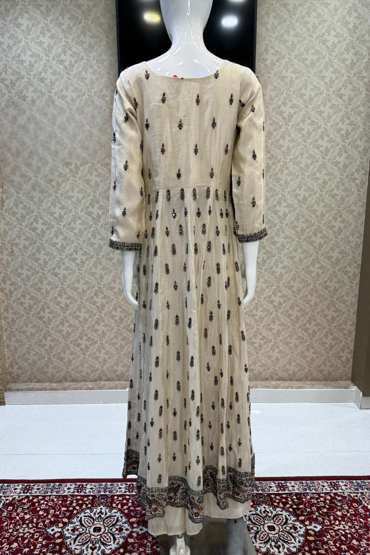Mastani Style Palazzo Set with Beads and Sequins Work Featuring Detailed Animal Motifs
