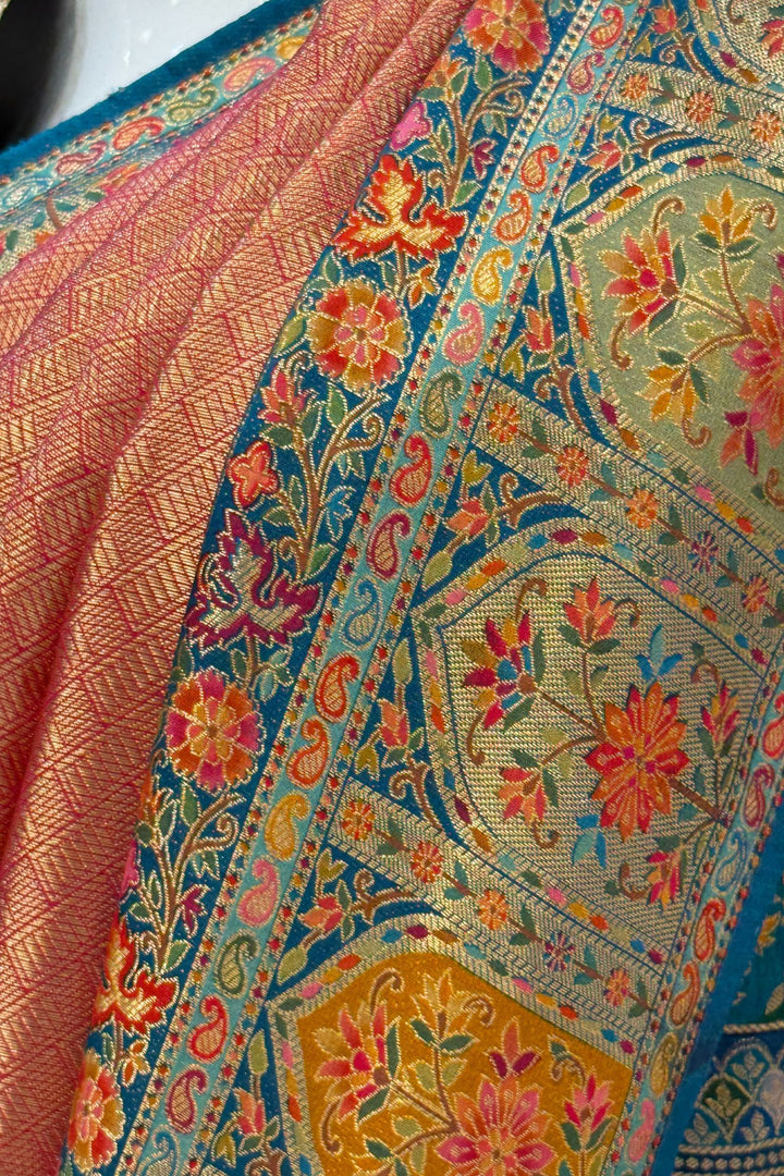 Rani Pink Banaras work Saree