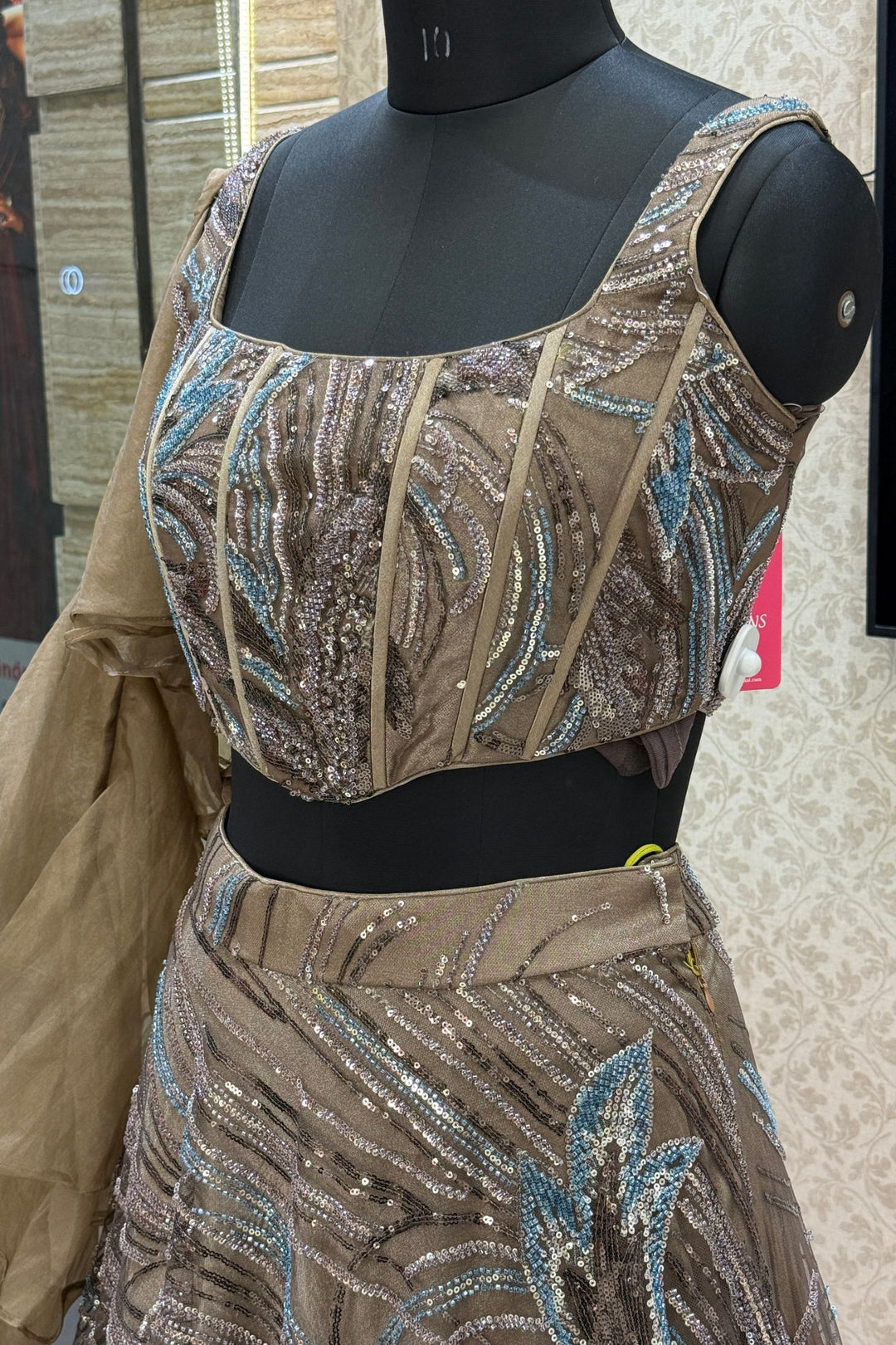 Designer Lehenga with Intricate Beads and Sequins work
