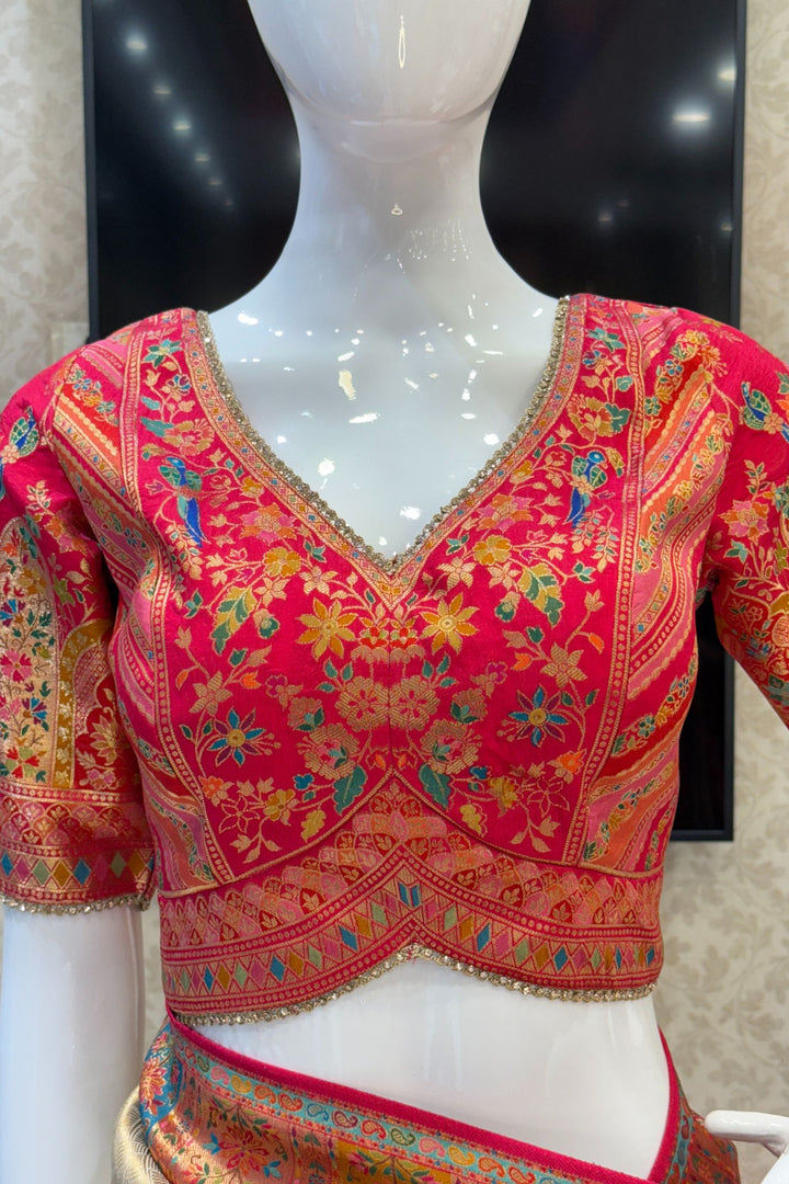 Beige Banaras work Saree