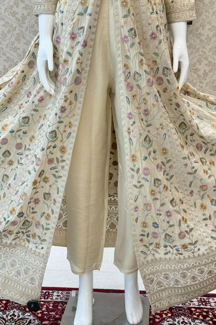 Cream Sequins, Zari and Multicolor Embroidery work Mastani Styled Salwar Suit