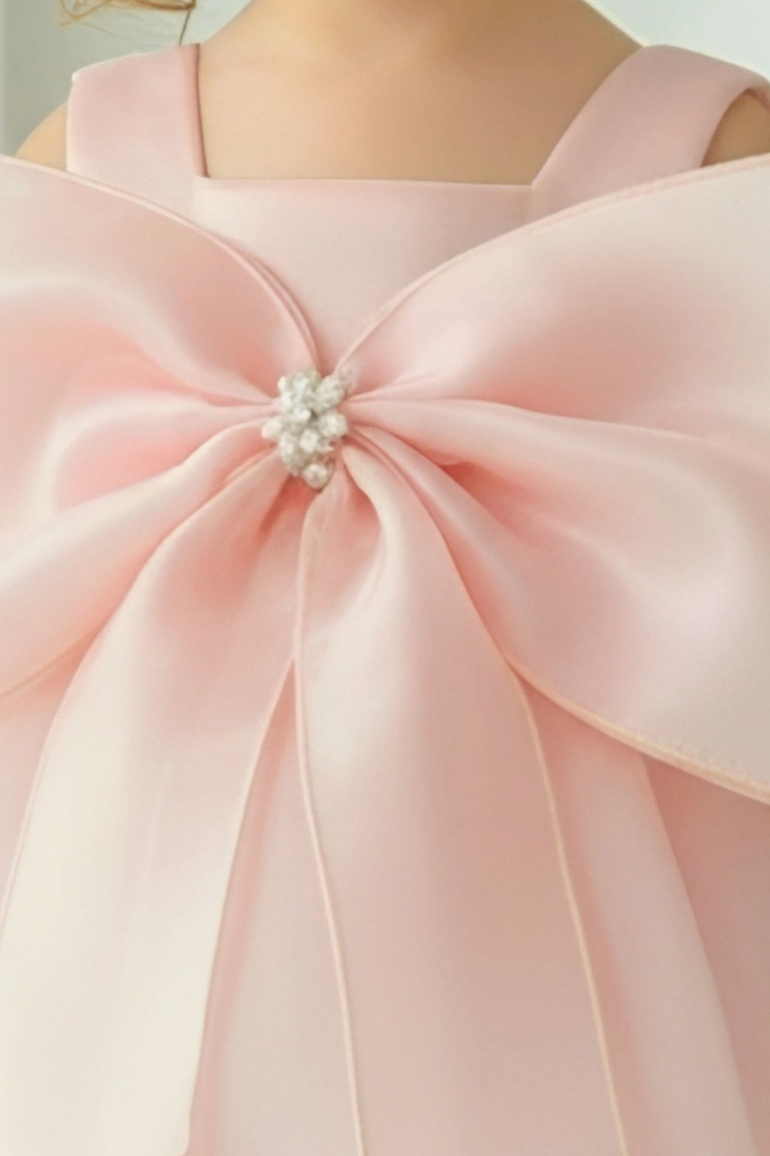 Peach Partywear Short Frock for Girls