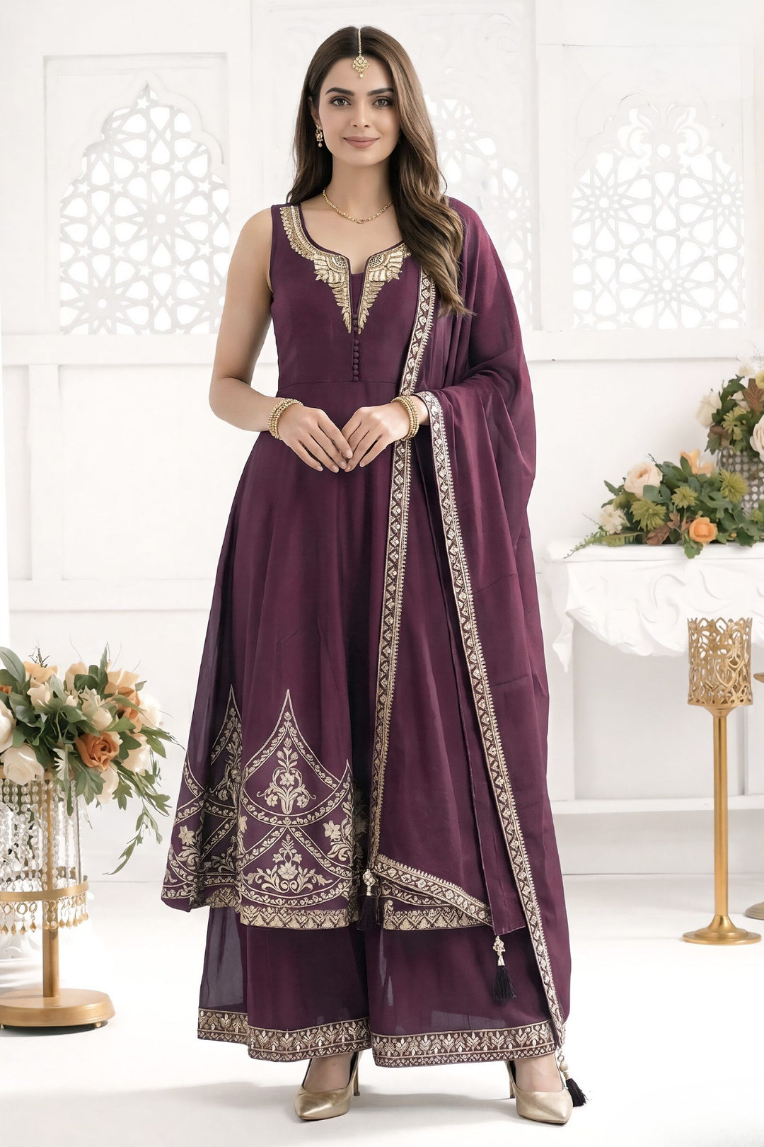 anarakali dresses Lavender Tissue Anarkali Suit With Sequins And Beads Work zardozi zari embroidery Anarkali Suit - Buy Latest