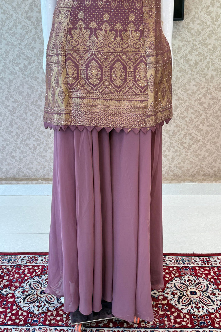 Elegant Palazzo Set with Intricate Stone, Beads and Banaras