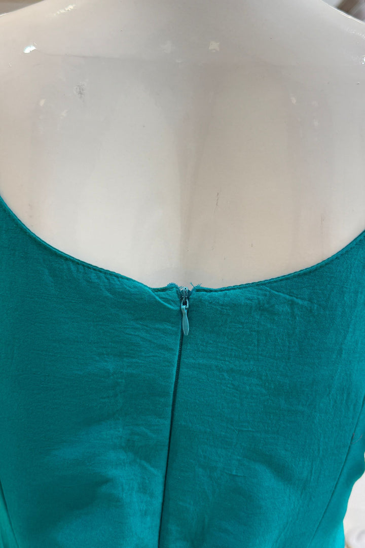 Mirror, Sequins, Zardozi and Thread Detail on Rama Blue Festive Kurta with Palazzo Set