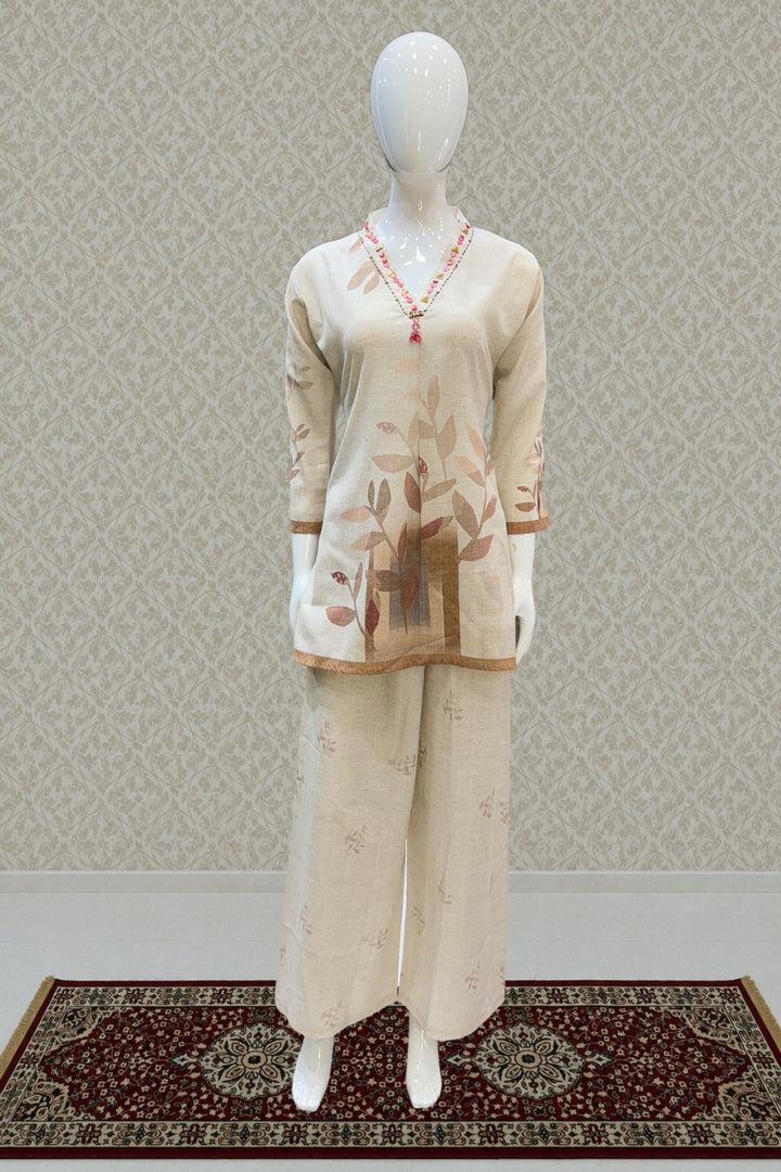 Cream with Digital Print Cord Set