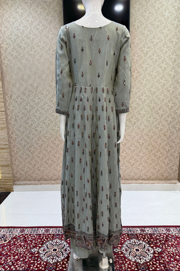Mastani Style Palazzo Set with Beads and Sequins Work Featuring Detailed Animal Motifs