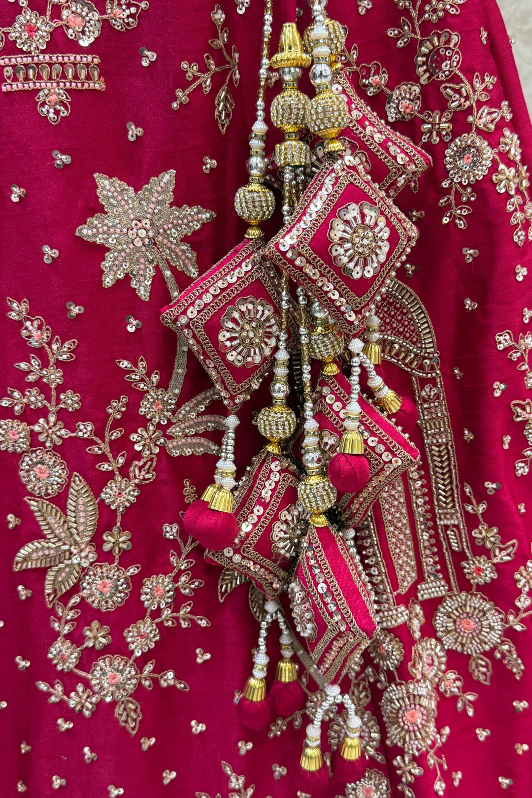Rani Pink Royal Heritage Motif Wedding Lehenga