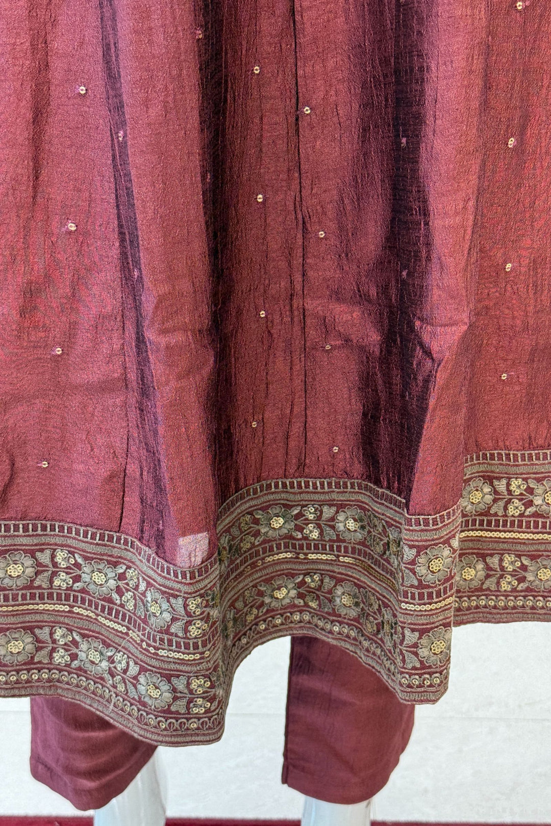 Onion Embroidery and Sequins work A-line Cut Salwar Suit