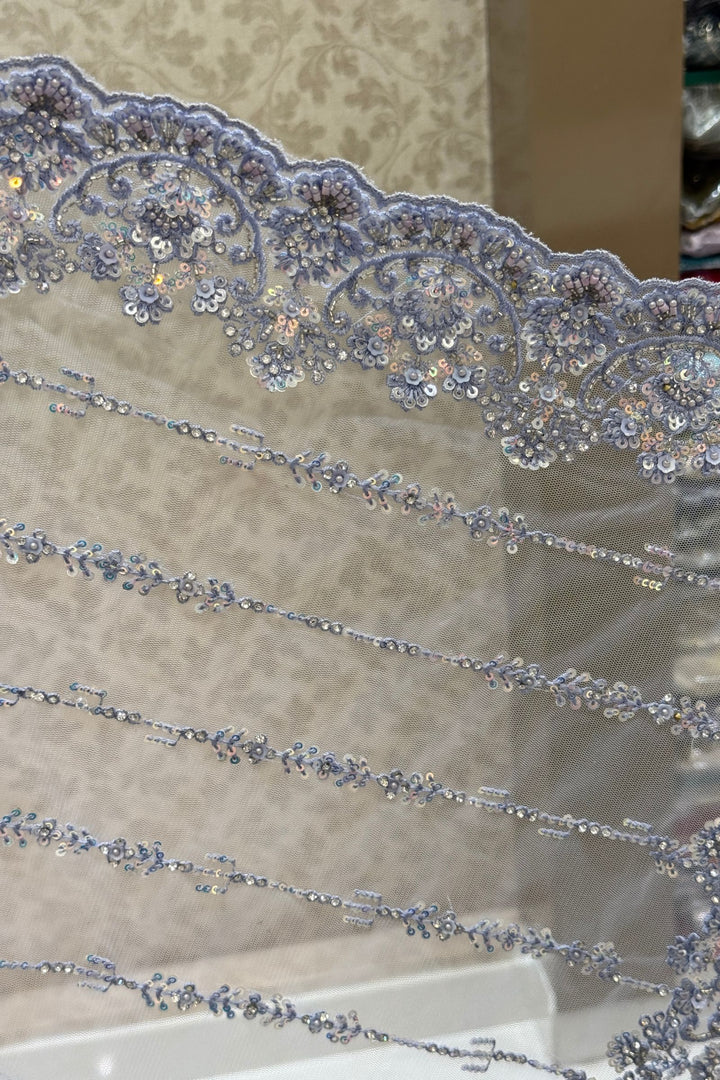 Premium Party Wear Net Saree with Heavy Embellished Border