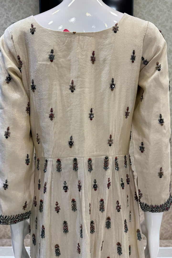 Mastani Style Palazzo Set with Beads and Sequins Work Featuring Detailed Animal Motifs