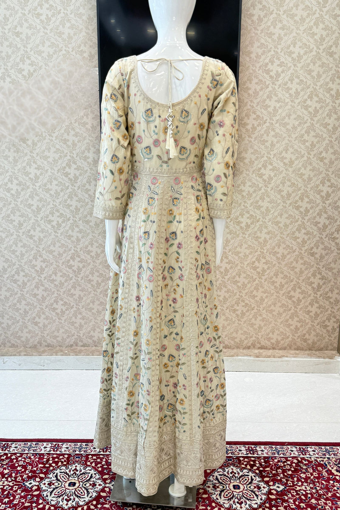 Cream Sequins, Zari and Multicolor Embroidery work Mastani Styled Salwar Suit