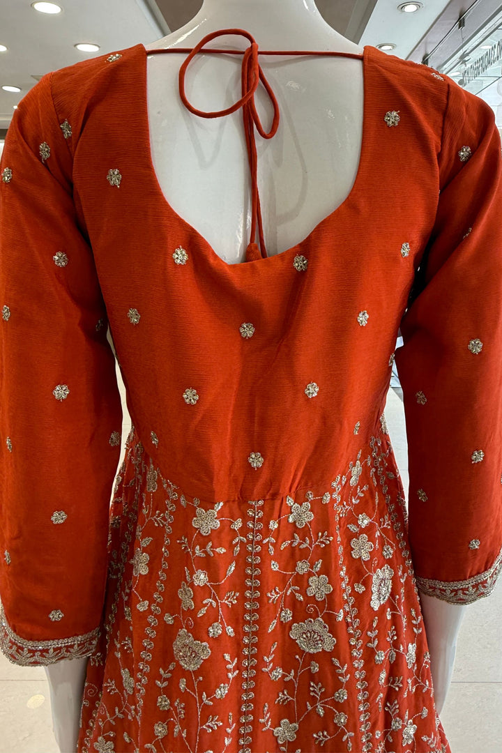 Orange Zari, Sequins and Beads work Mastani Styled Palazzo Suit