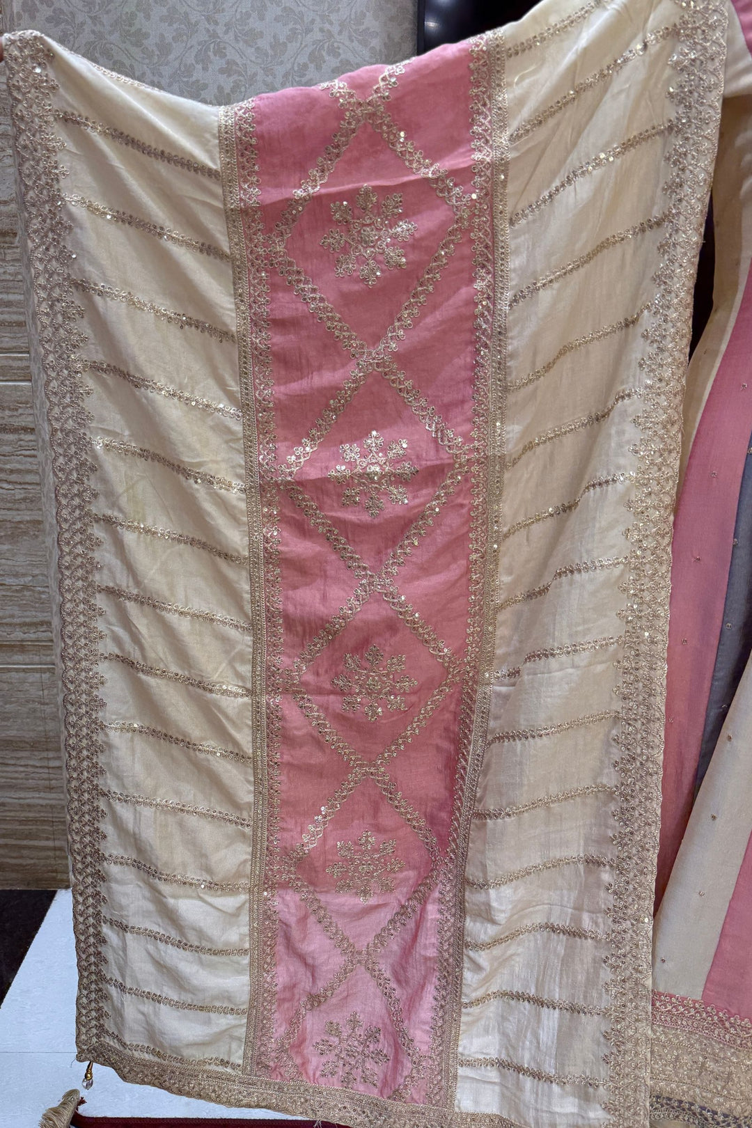 Multicolor Sequins and Zari Thread work Anarkali Style Salwar