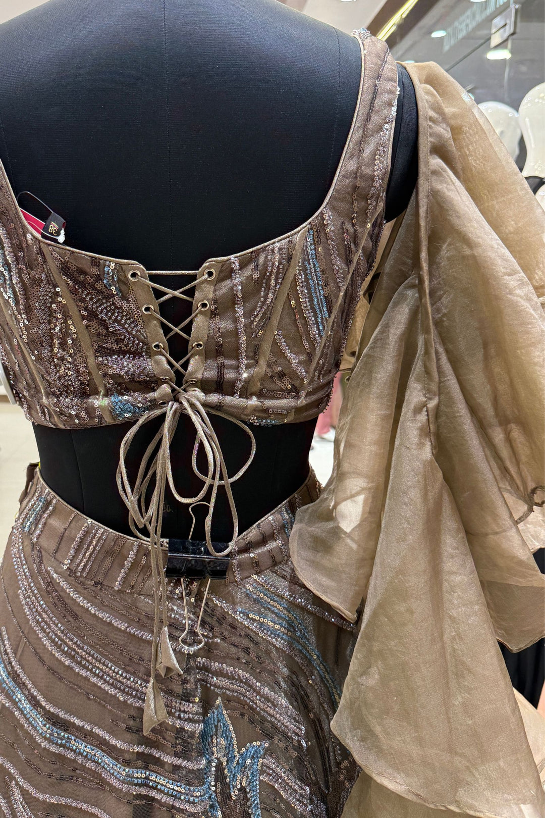 Designer Lehenga with Intricate Beads and Sequins work