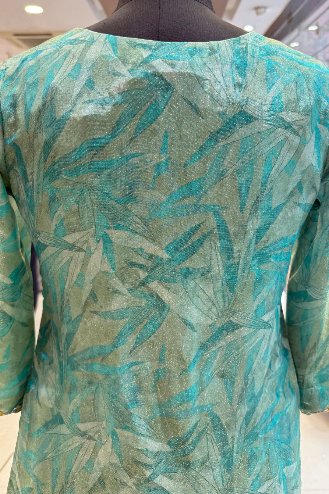 Rama Blue Zardozi, Beads, Sequins, Pearl, Stone and Banaras work Palazzo Salwar Suit