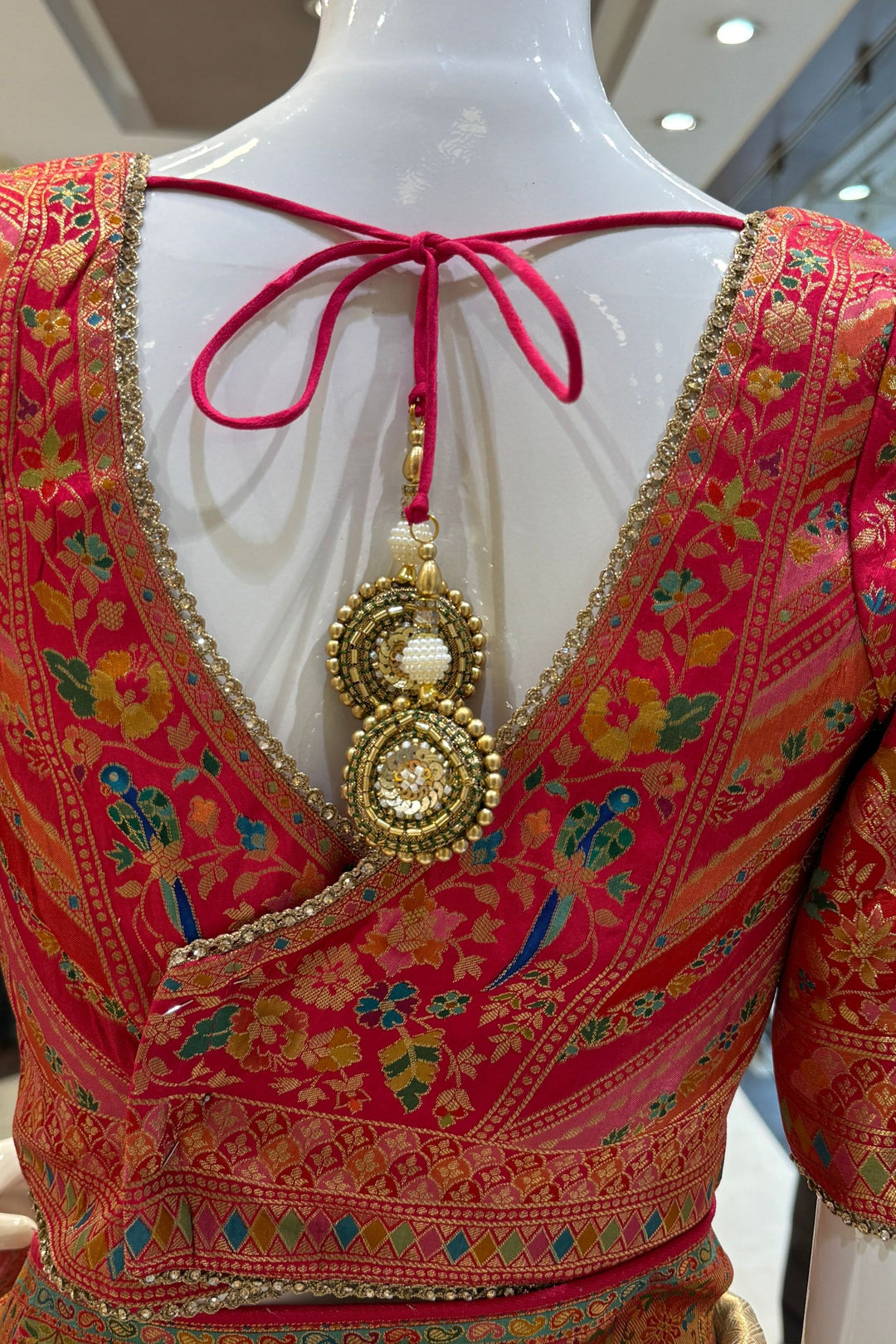 Beige Banaras work Saree