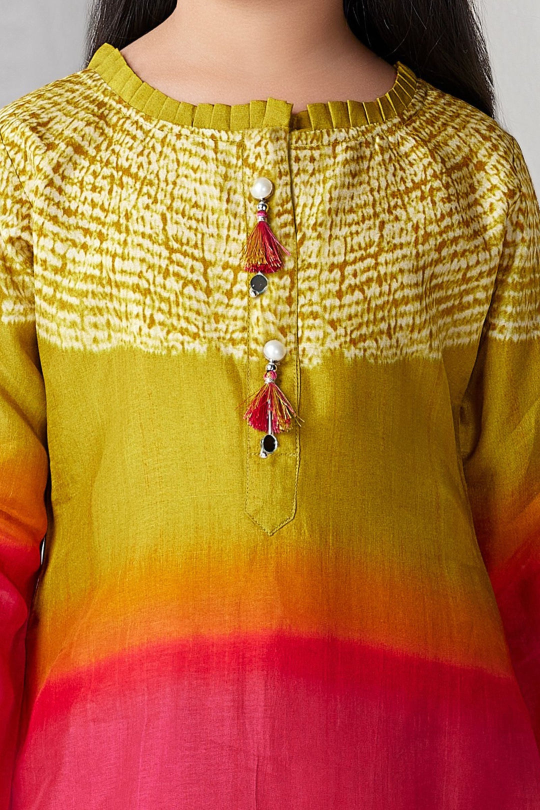 Multicolor with Digital Print A-Line Cut Salwar Suit for Girls