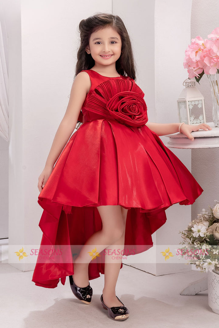 Red Short Frock for Girls