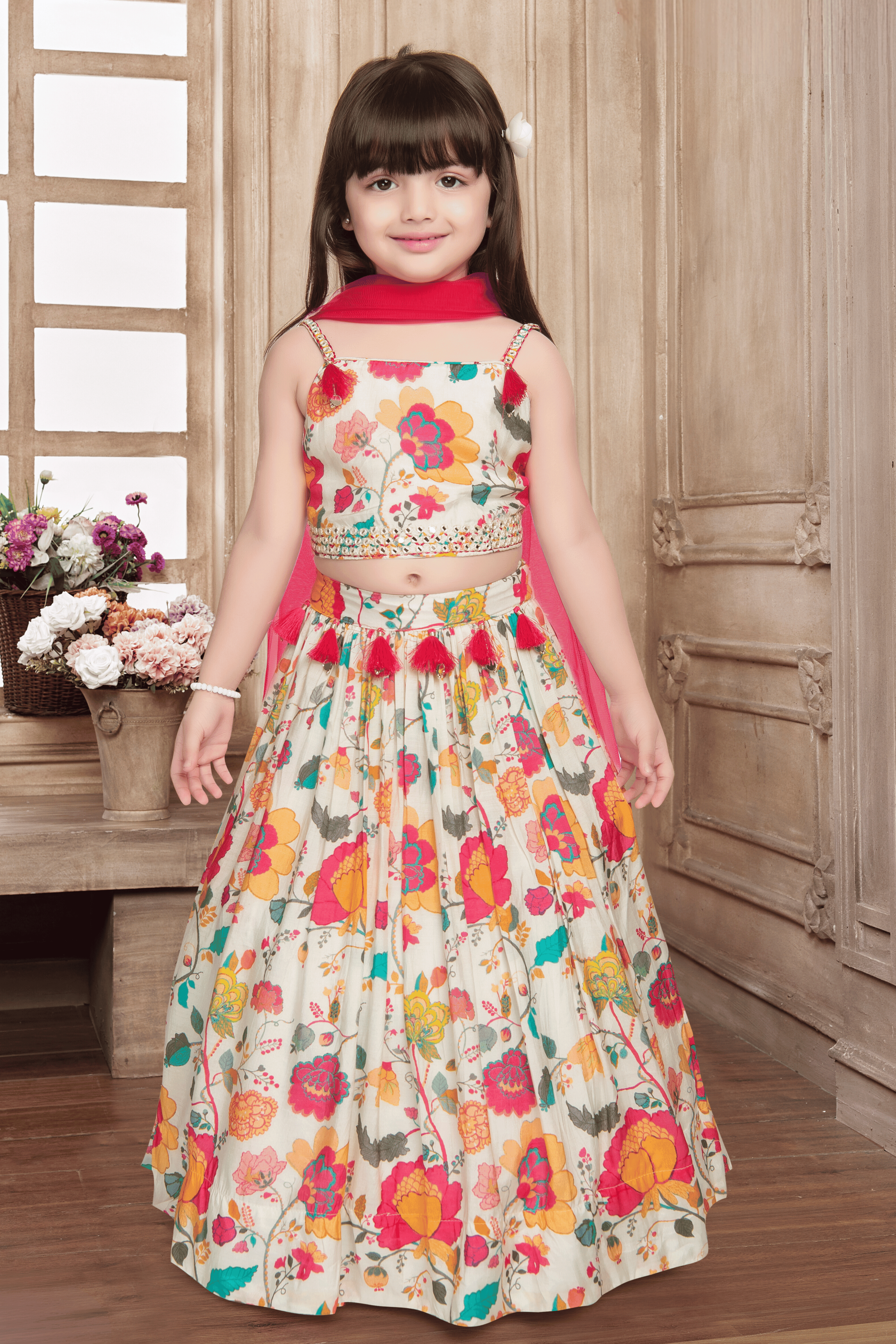 Buy A.T.U.N. Kids Pink Floral Print Lehenga Choli for Girls Clothing Online  @ Tata CLiQ