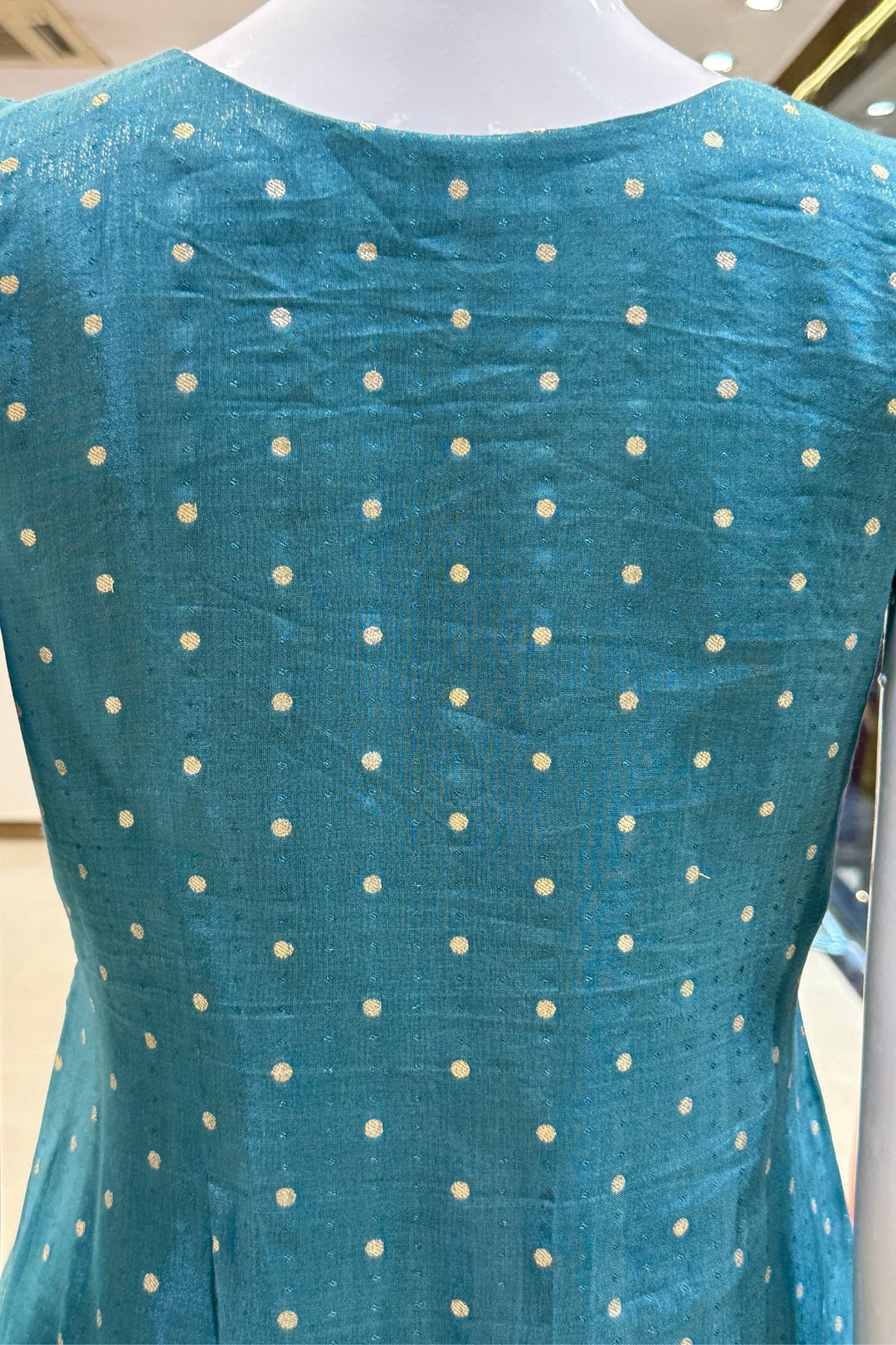 Rama Blue Banaras Zari, Beads, Sequins, Mirror, Stone and Zardozi work Palazzo Salwar Suit