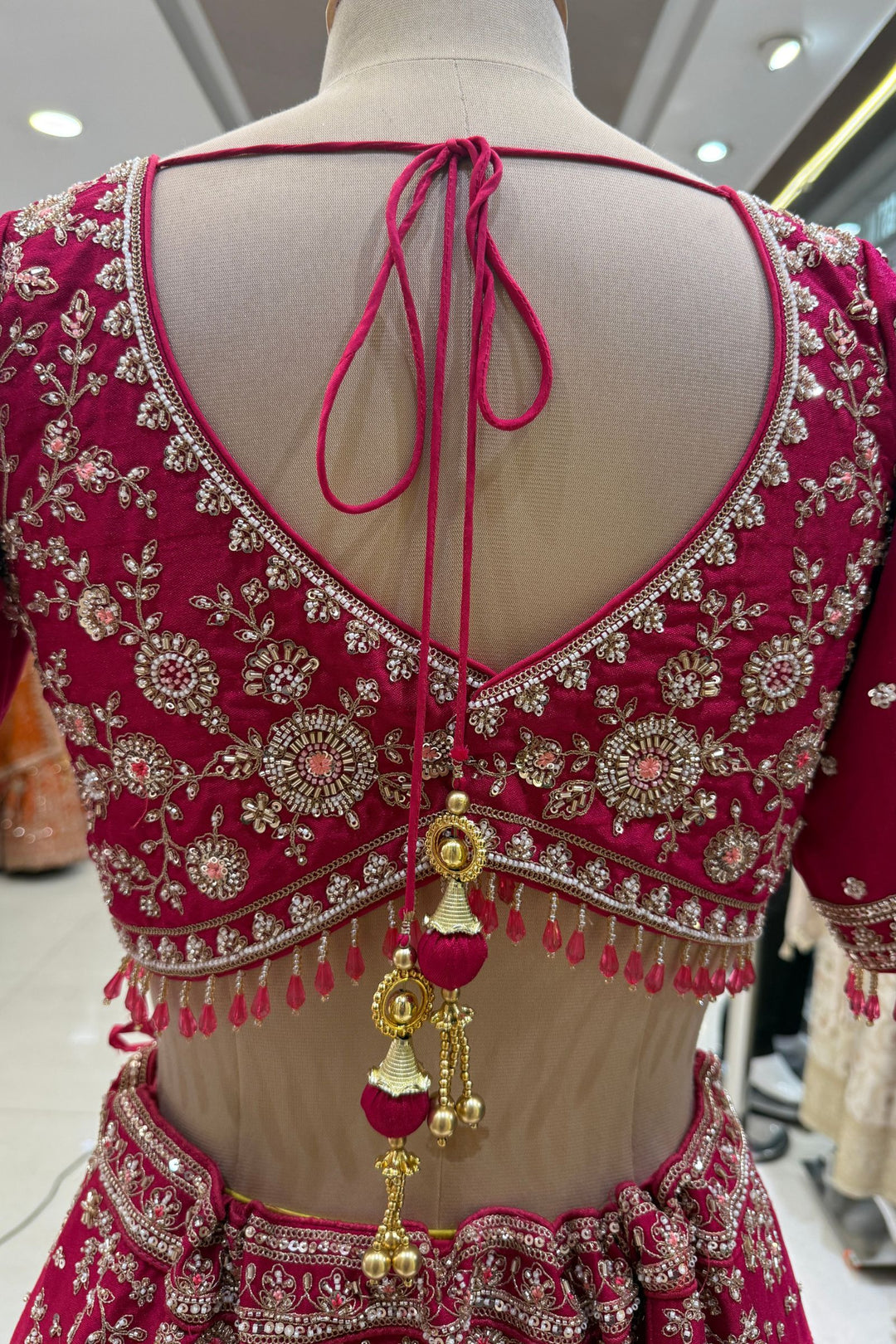 Rani Pink Royal Heritage Motif Wedding Lehenga