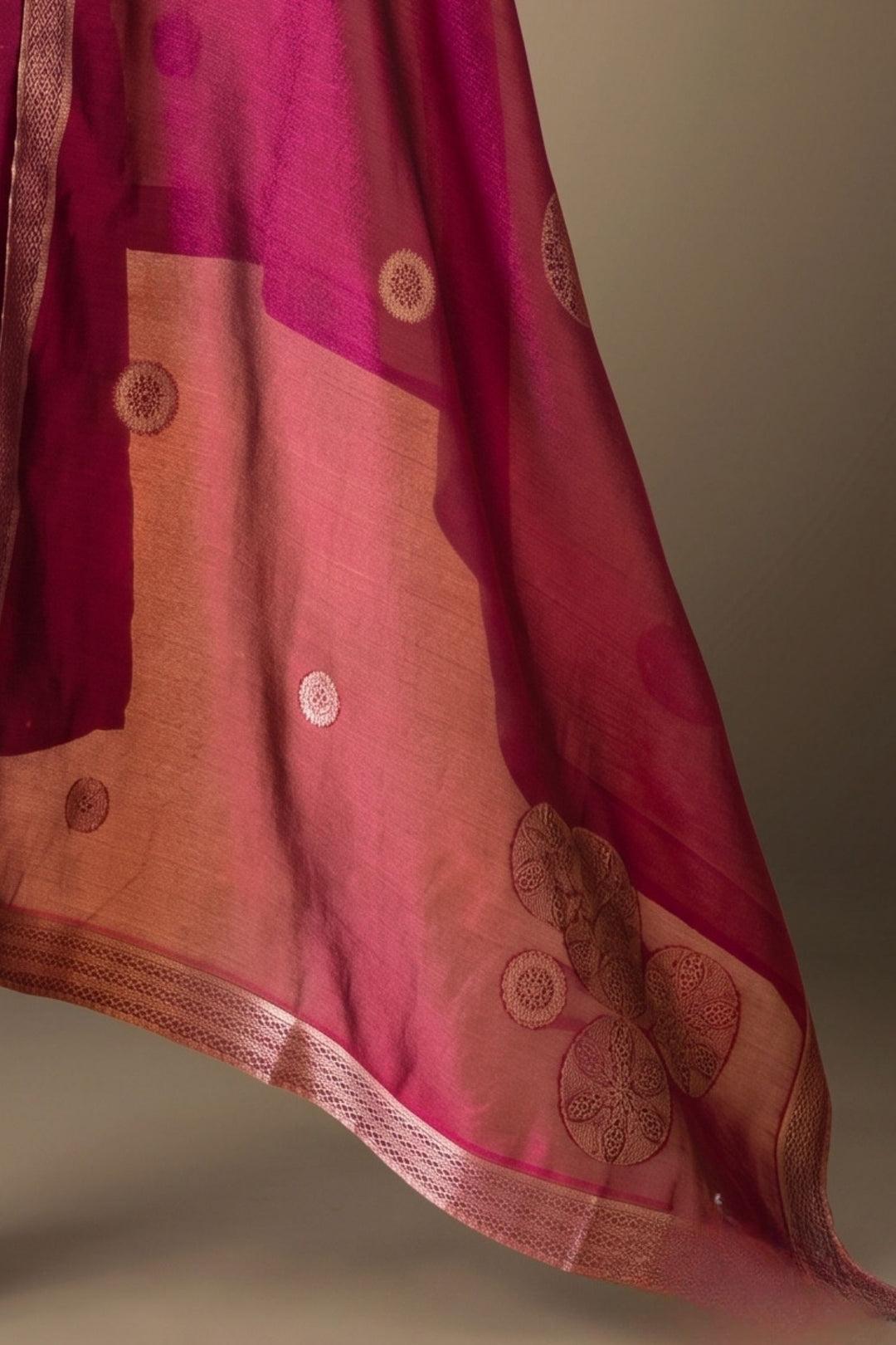 Magenta Banaras, Zardozi, Zari, Sequins and Stone work Straight Cut Salwar Suit