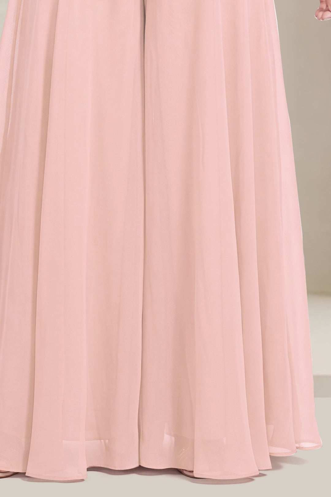 Peach Jacket Styled Palazzo Salwar Suit with Beads, Sequins and Embroidery Detailing