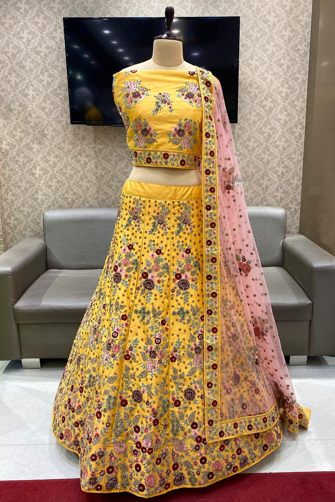 Buy Look Vibrant In This Beautiful Floral Jasmine Yellow Lehenga Set With  Printed Dupatta Online for Women by HOUSE OF TUSHAOM - 4080486