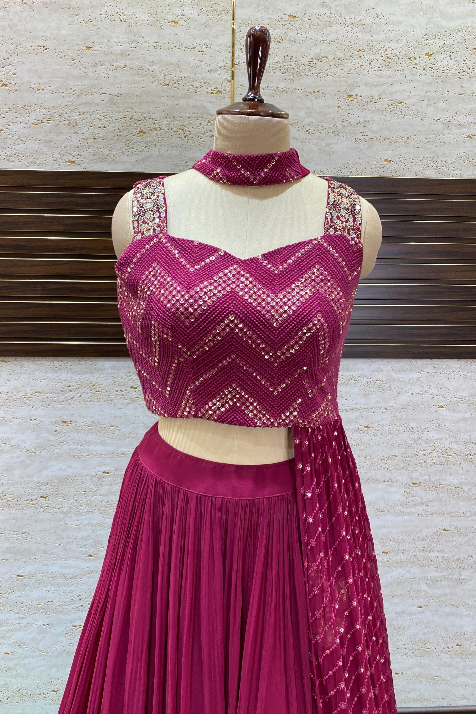 Cream readymade banaras lehenga with jacquard design & traditional border  skirt,round-neck sleeveless jacquard crop top