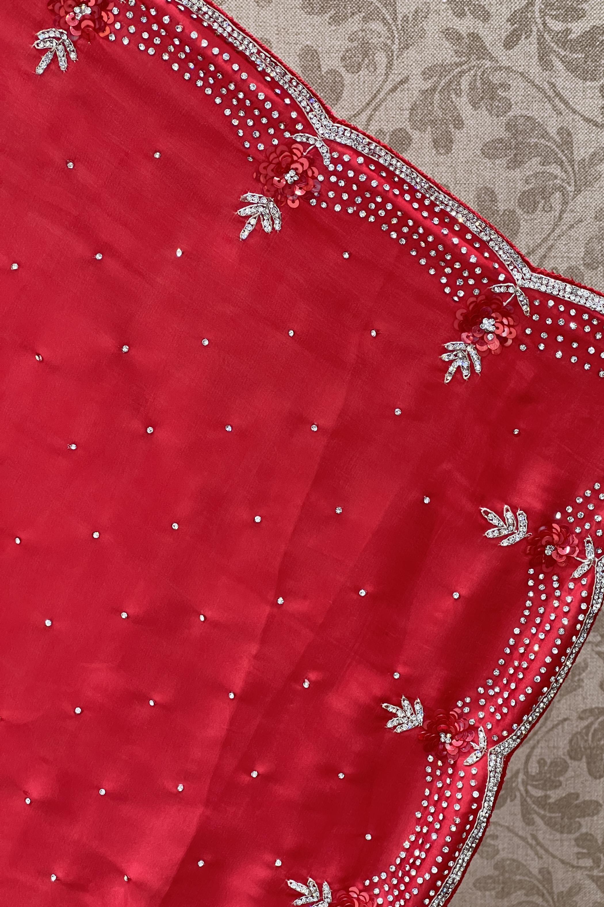 Pink Colour stone Work Saree