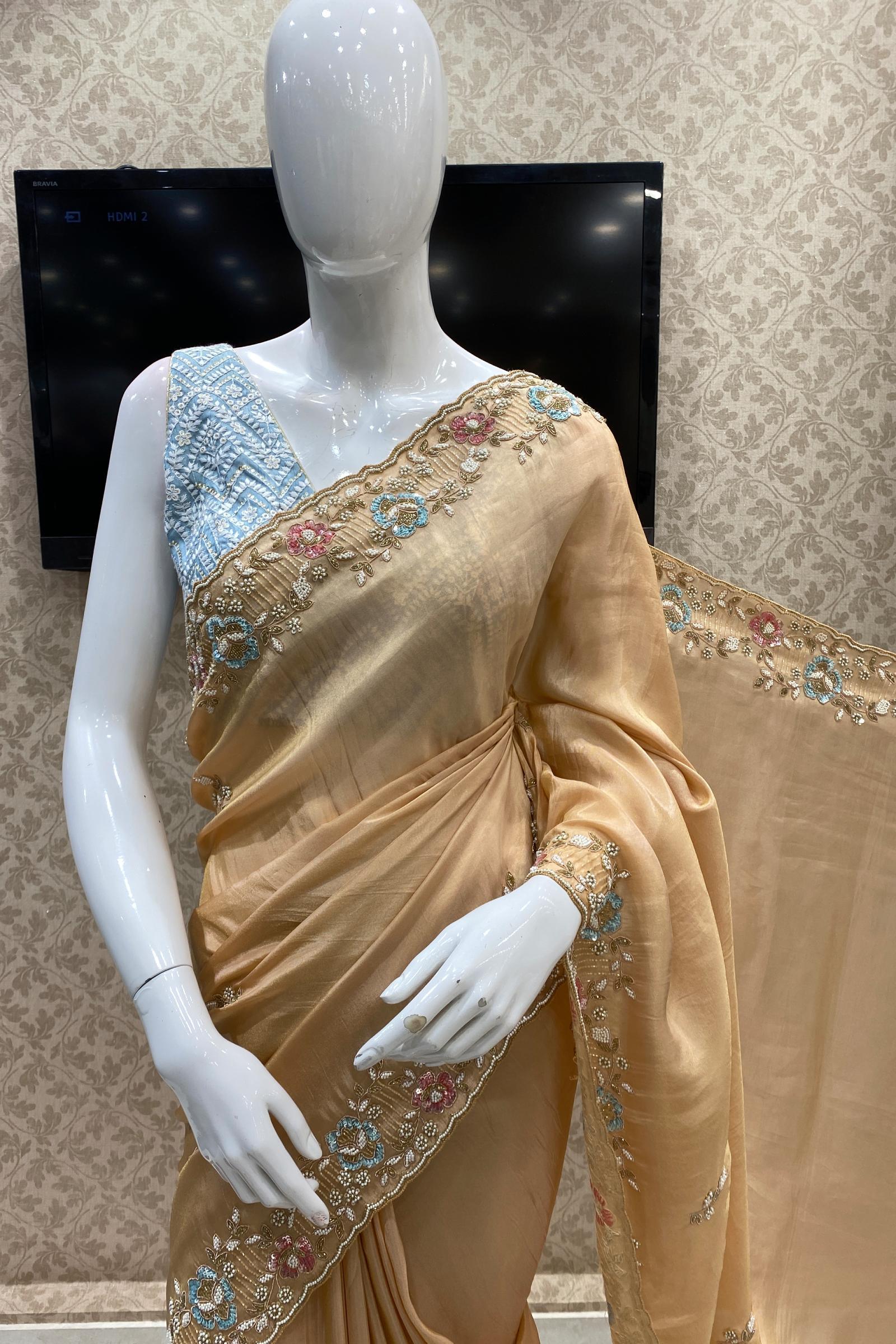 Pure Linen Saree With Matching Blouse at Best Price in Bhagalpur | Mk  Fabrics