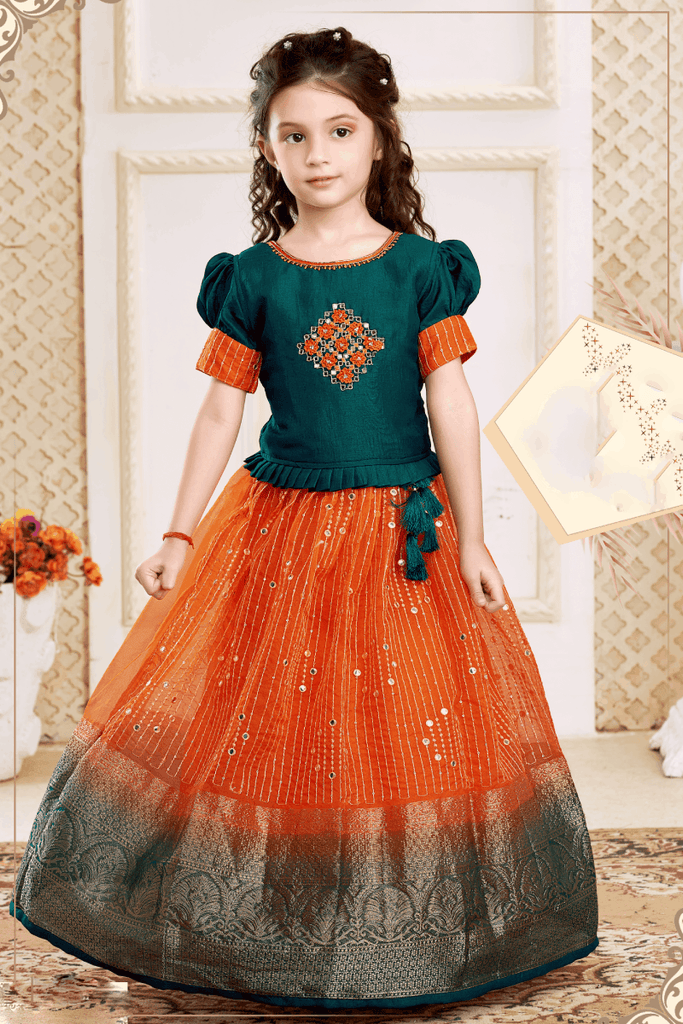 Peacock Green Silk Lehenga Choli for Sangeet SC004 – Mohi fashion