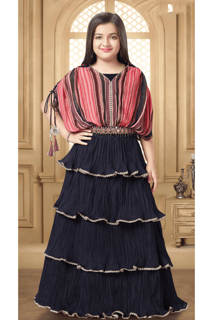 Buy Peach Poncho with a Cross Stitched Dress Set by KAVITA BHARTIA at Ogaan  Online Shopping Site