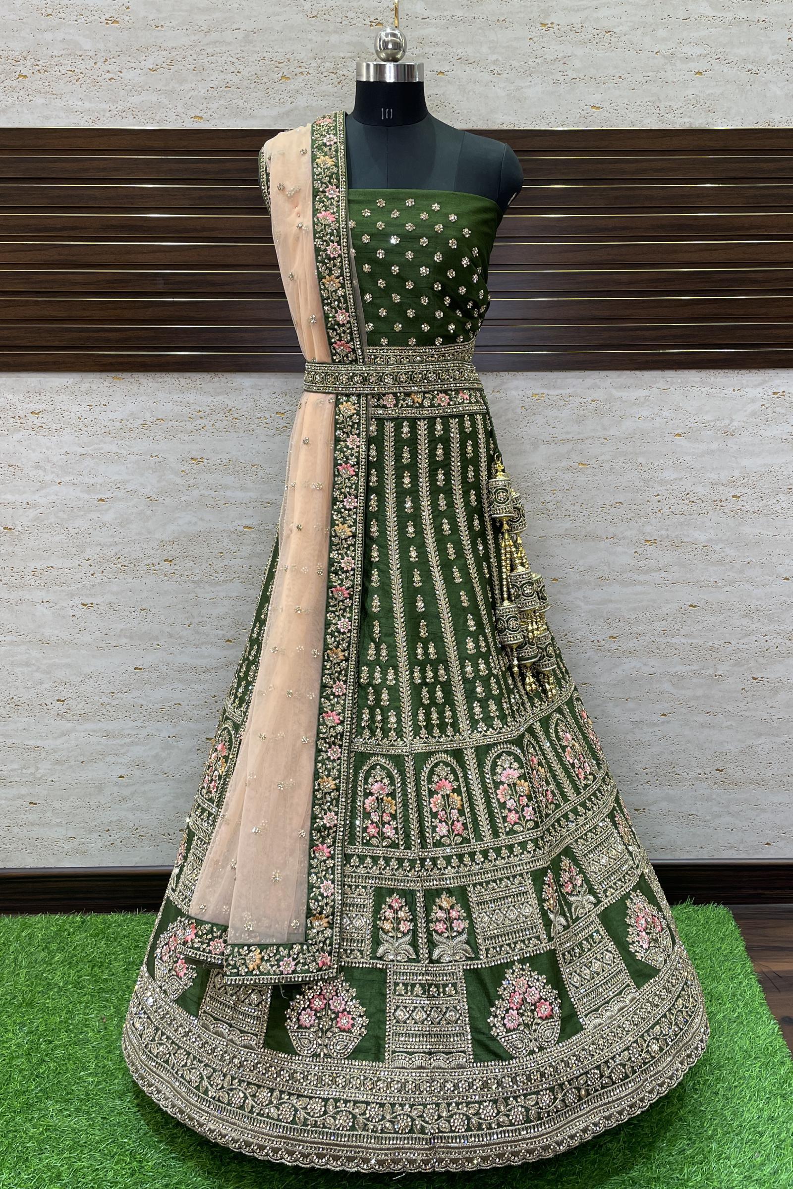 Velvet Semi-Stitched Bridal Lehenga at Rs 6999 in Varanasi | ID:  2850560688830