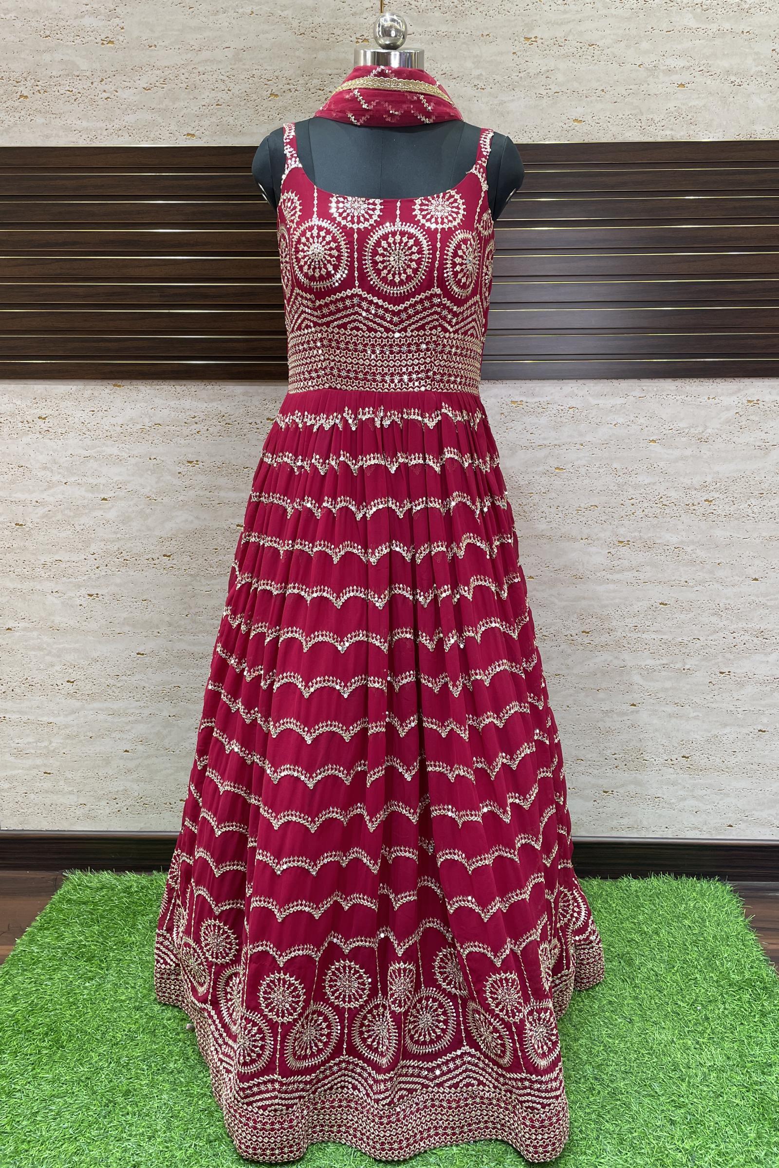 Stylish Anarkali Floor Length Gota Dress - Rana's by Kshitija