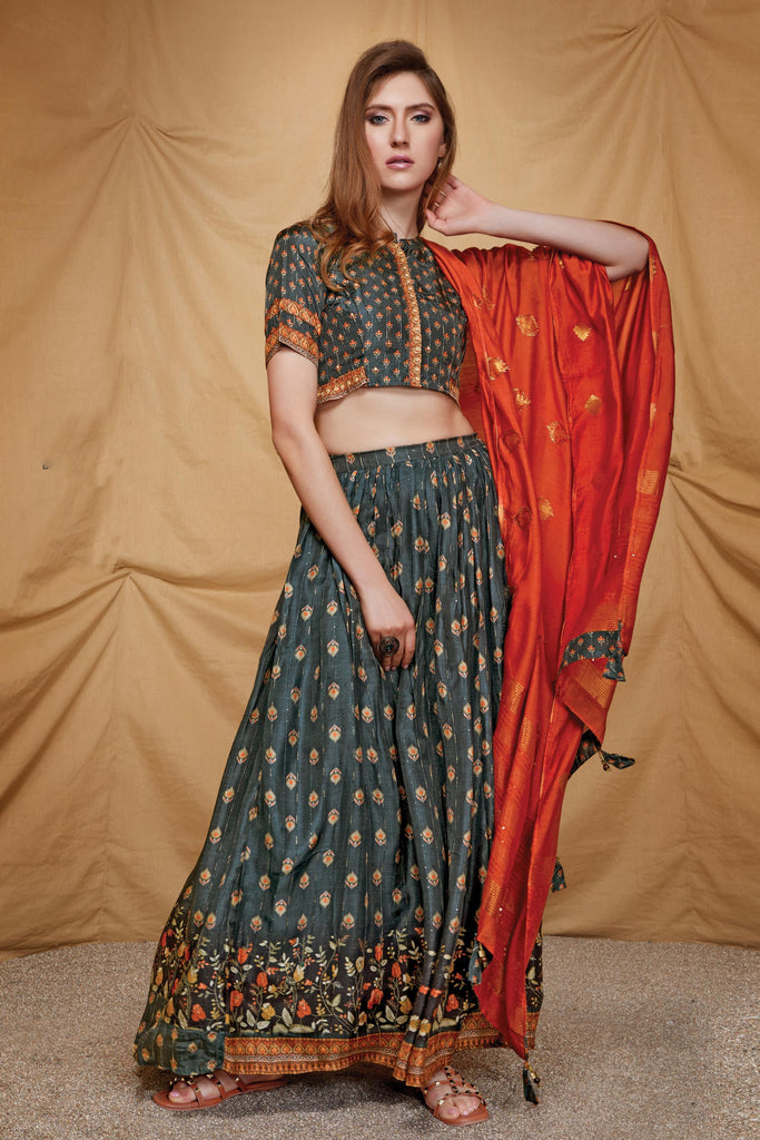 Buy Fancy Crop Top Lehenga Choli For Women at Rs.2499/Piece in chennai  offer by Posh Boutique