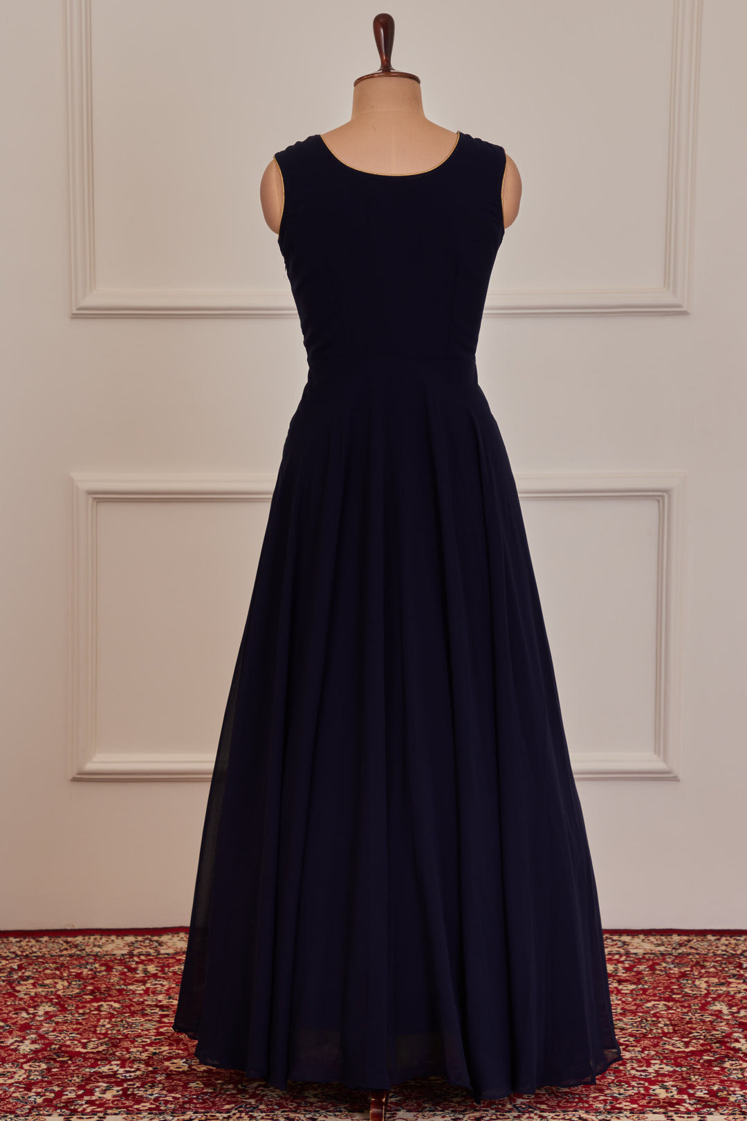 Navy Blue Stone work Floor Length Anarkali Suit